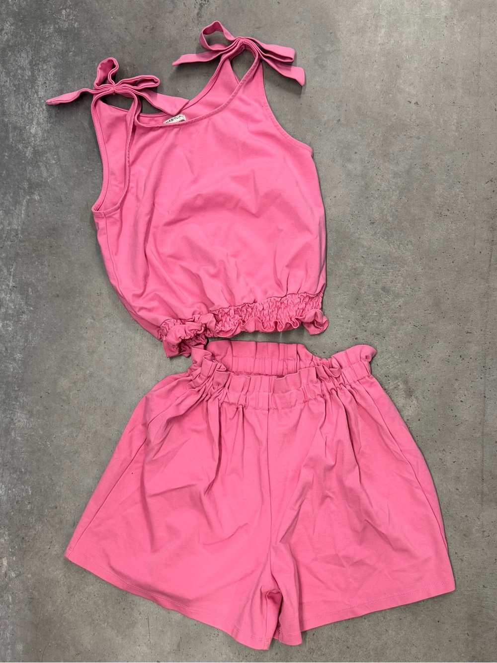 Habitual Girls Size 16 Pink 2 Piece Tie Shoulder Top & Shorts Matching Set